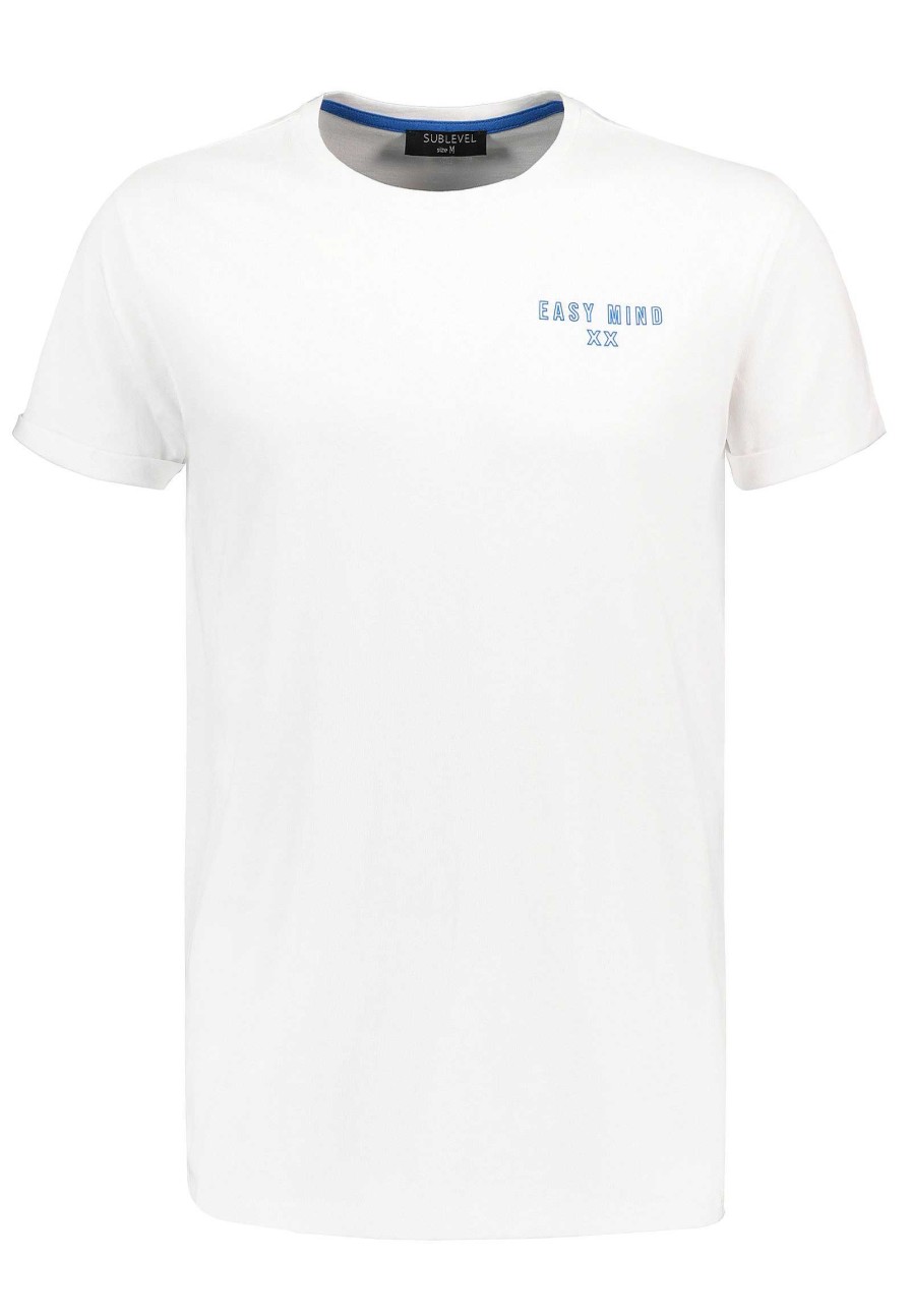 Men SUBLEVEL Shirts | T-Shirt "Easy Mind" White