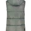 Women SUBLEVEL Popular | Short Puffer Quilted Vest Middle Green