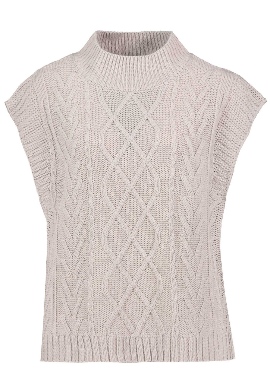 Women SUBLEVEL Popular | Cable Knit Sweater Vest Beige