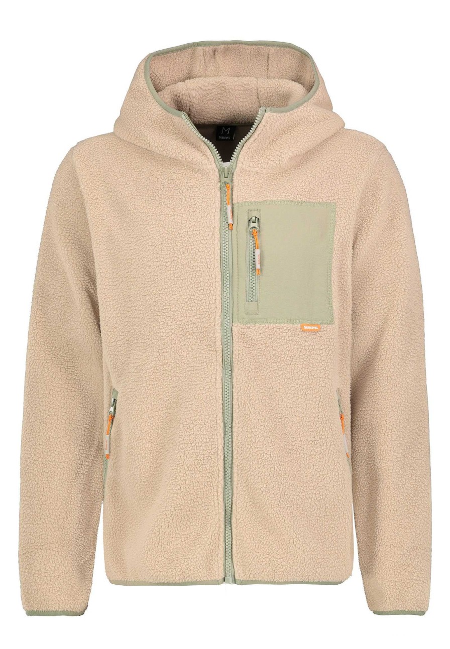 Men SUBLEVEL Popular | Teddy Fleece Jacket With Hood Light Beige