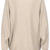 Women SUBLEVEL Popular | Fine Knit Sweater With Batwing Sleeves Beige