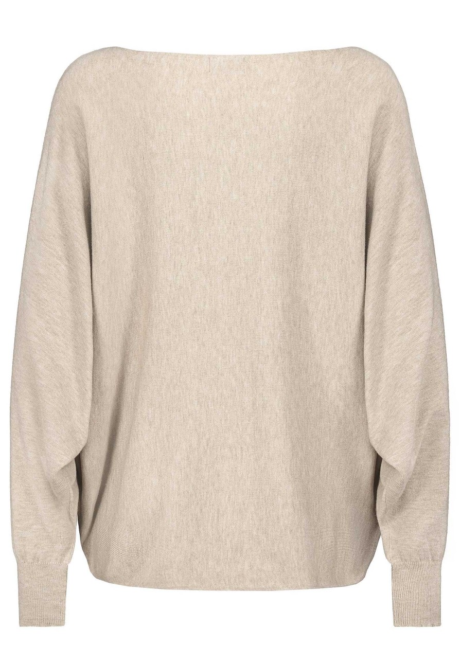 Women SUBLEVEL Popular | Fine Knit Sweater With Batwing Sleeves Beige