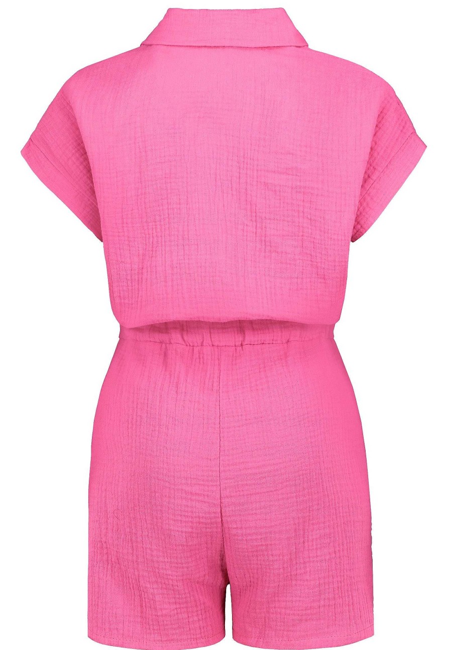 Women SUBLEVEL Dresses | Short Muslin Jumpsuit Pink