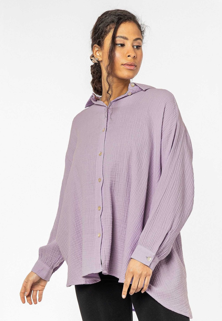 Women SUBLEVEL Blouses | Muslin Long Blouse Purple