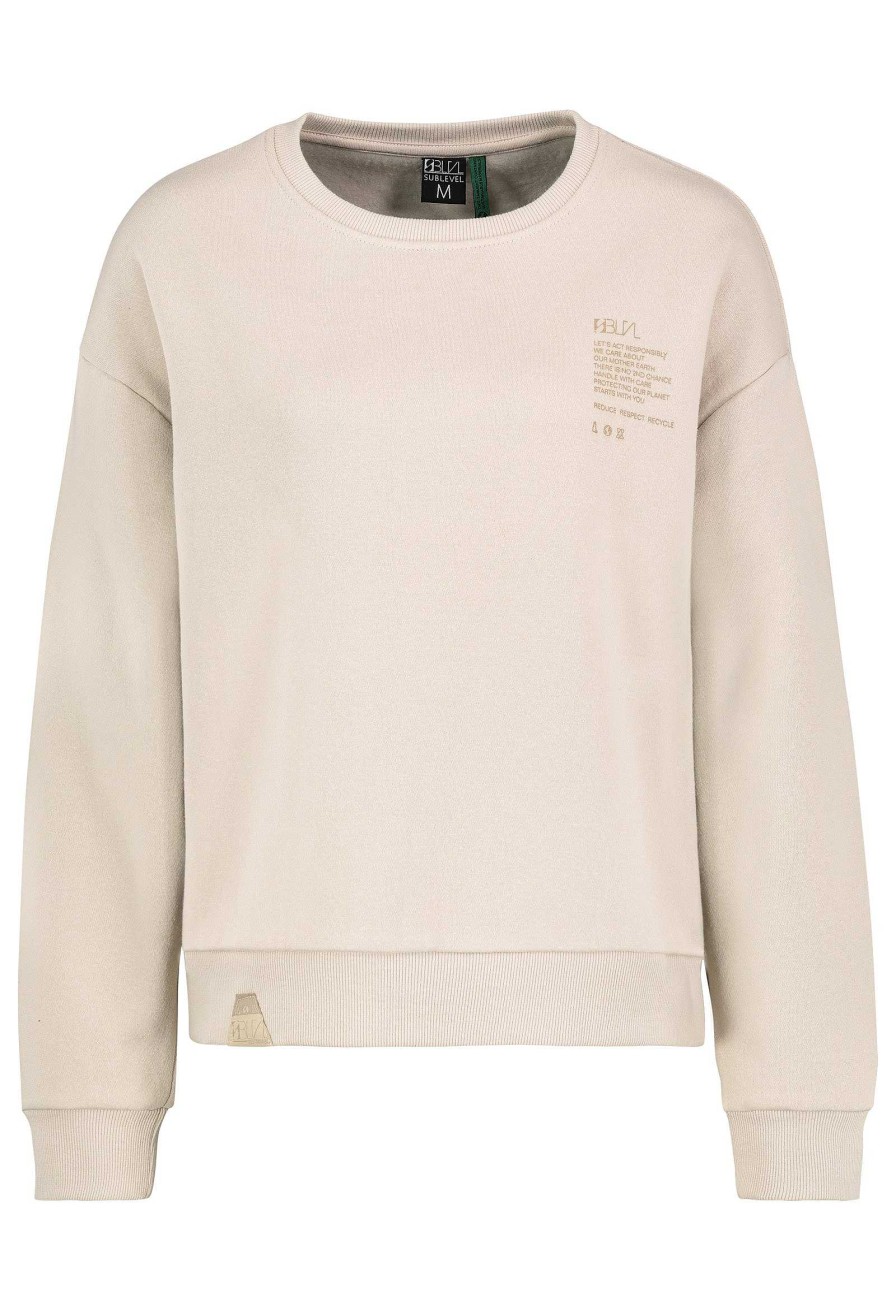 Women SUBLEVEL Pullover | Organic Sweatshirt Light Beige