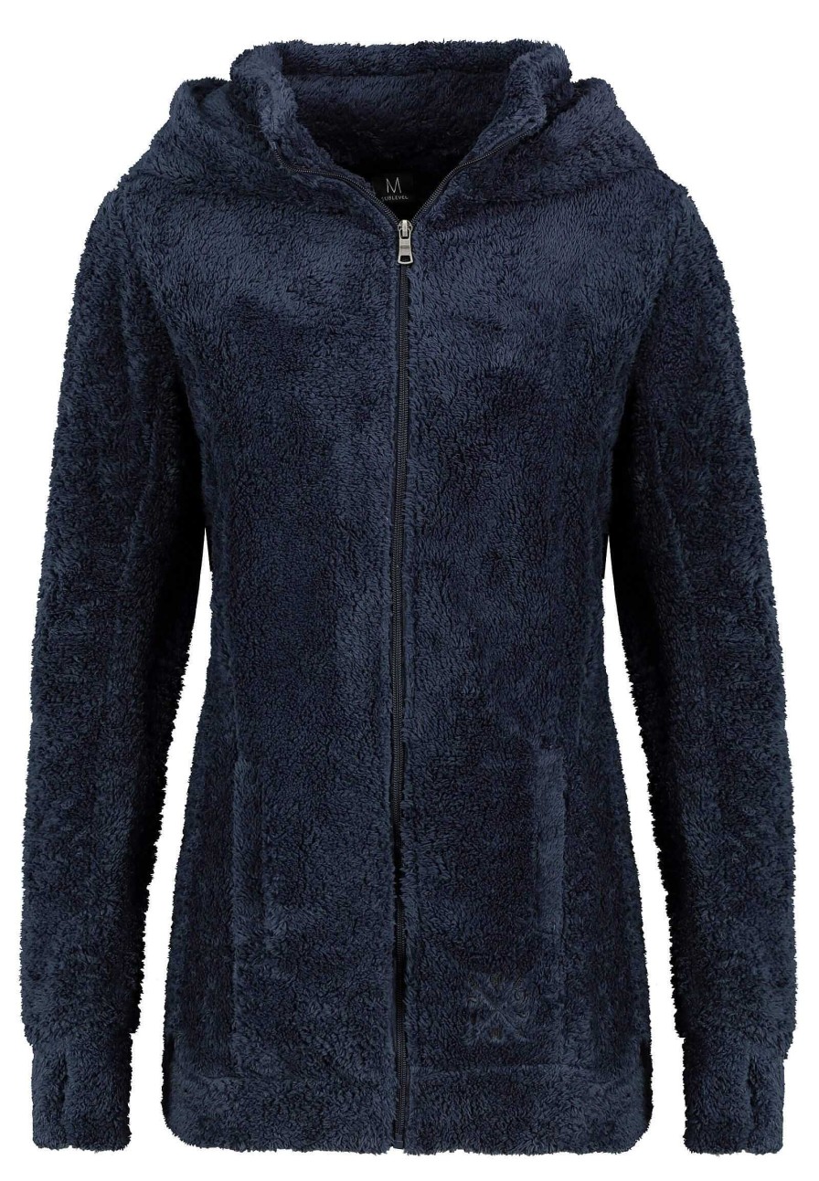 Women SUBLEVEL Popular | Fluffy Fleece Coat Dark Blue