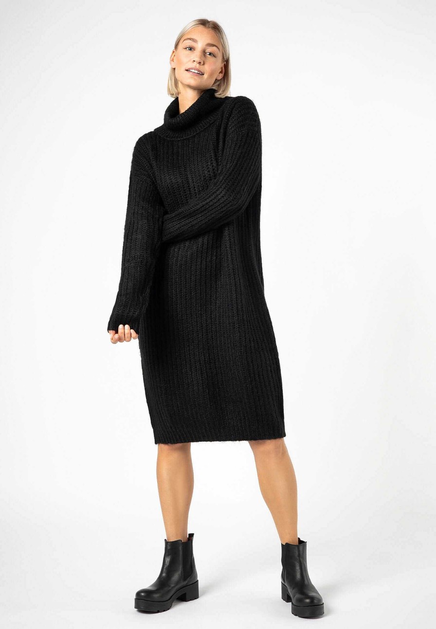 Women SUBLEVEL Popular | Turtleneck Knit Dress Black