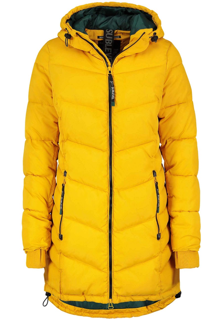 Women SUBLEVEL Popular | Fitted Quilted Coat Yellow