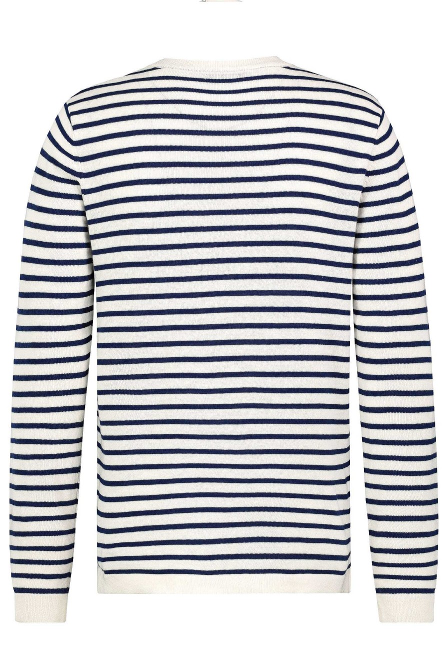 Men SUBLEVEL Popular | Stripe Sweater Dark Blue