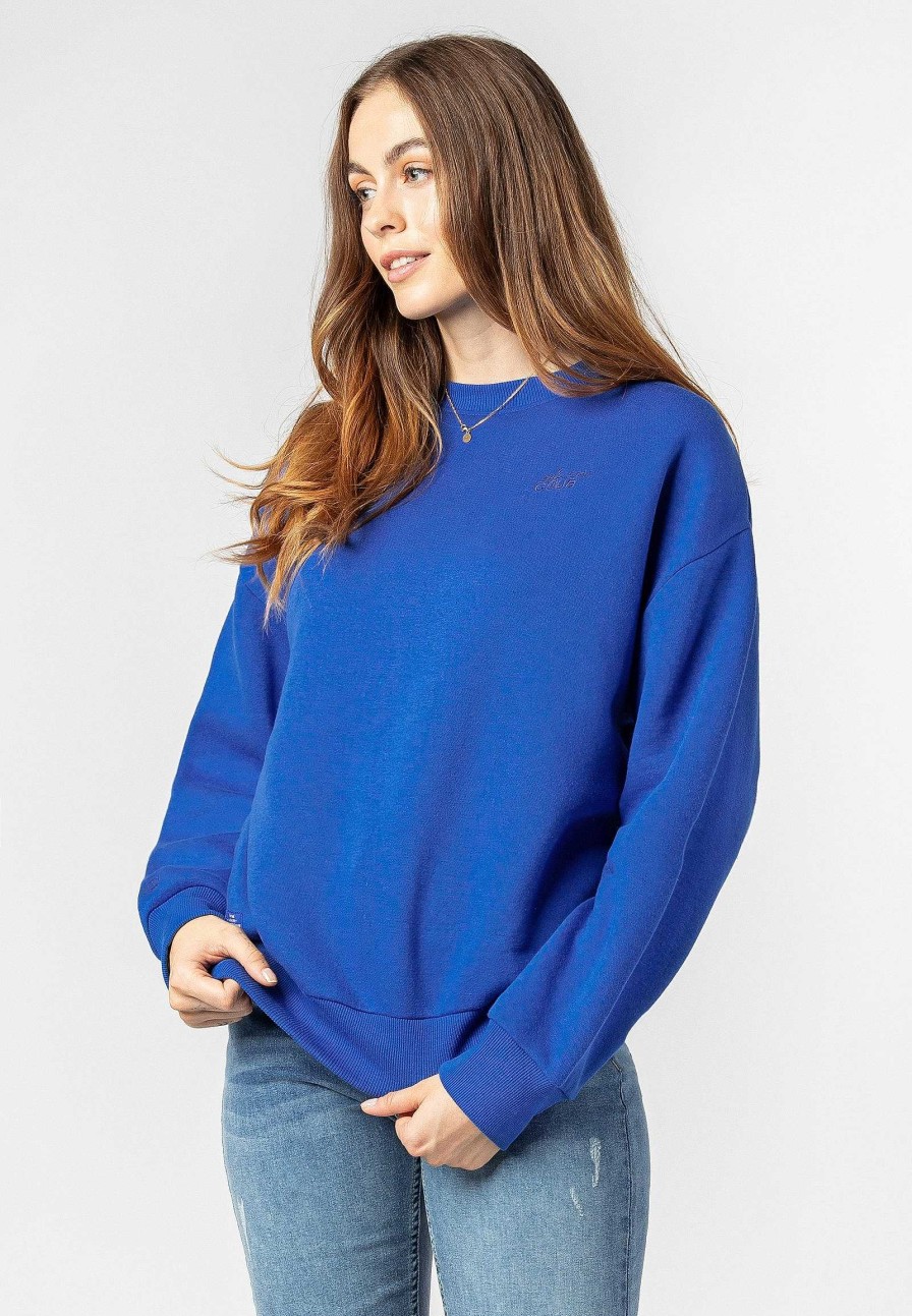 Women SUBLEVEL Popular | Women'S Basic Sweatshirt Blue