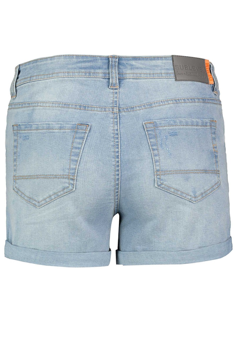 Women SUBLEVEL Shorts | Denim Shorts Destroyed Light Blue