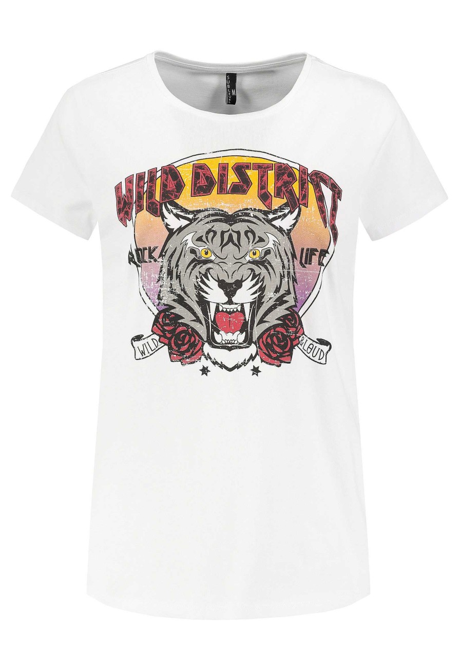 Women SUBLEVEL Shirts | Rock Band Shirt White