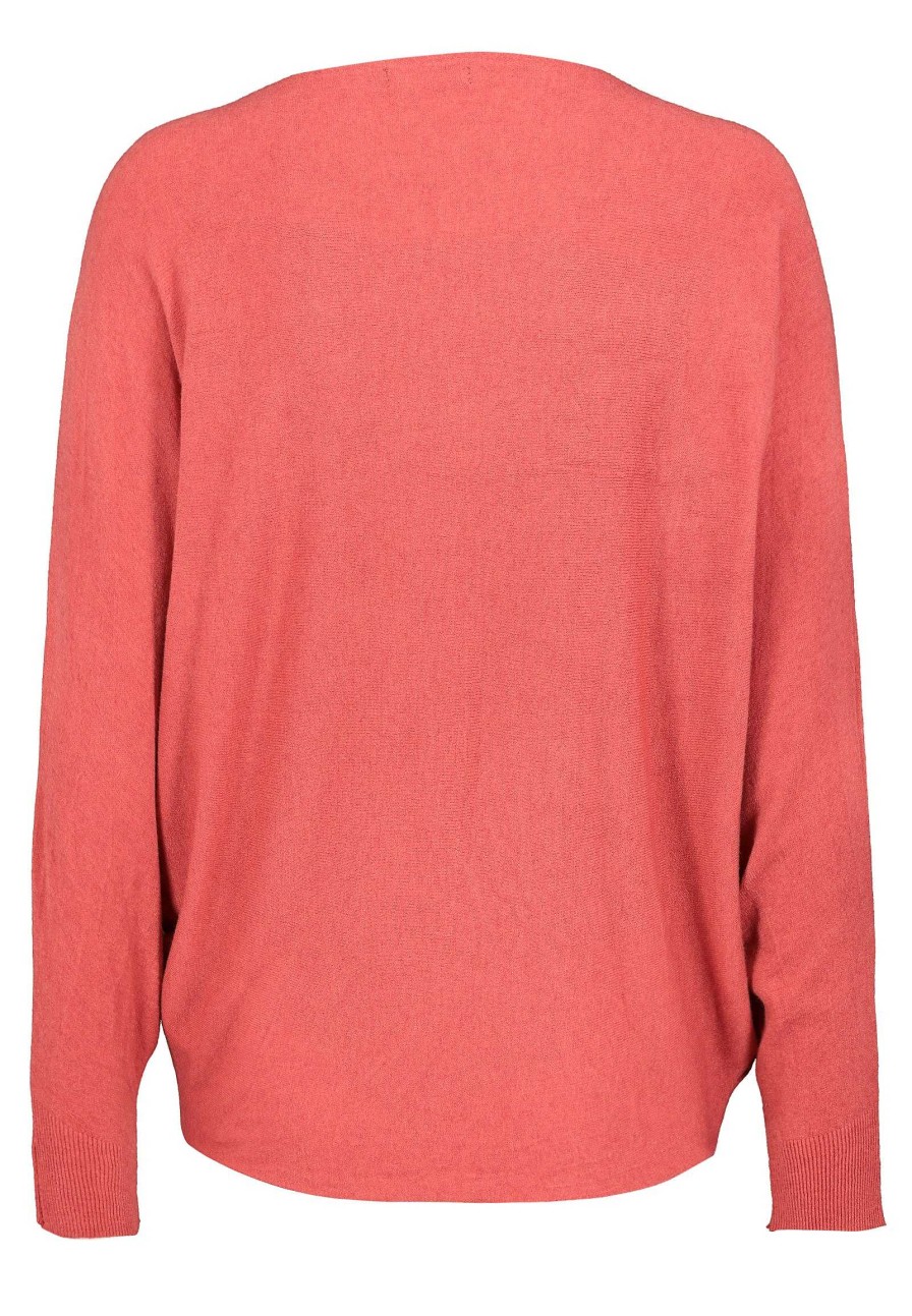 Women SUBLEVEL Pullover | Sweater With Batwing Sleeves Light Red