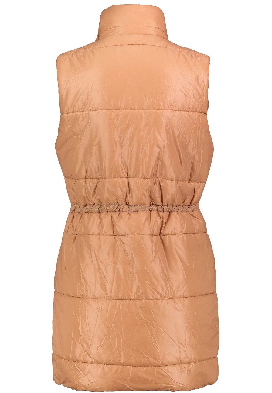 Women SUBLEVEL Jackets | Long Quilted Vest Beige