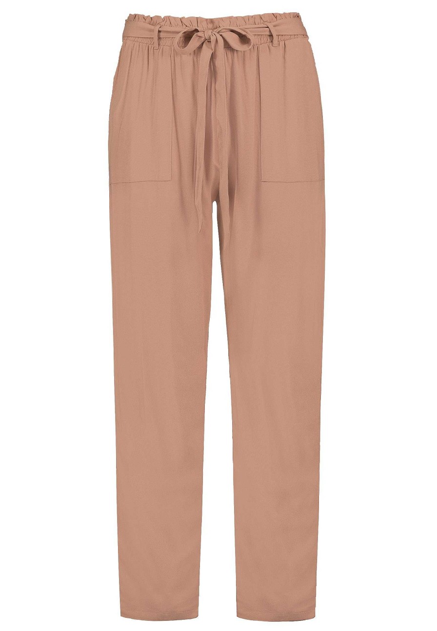 Women SUBLEVEL Pants | Viscose Trousers With Ties Light Brown