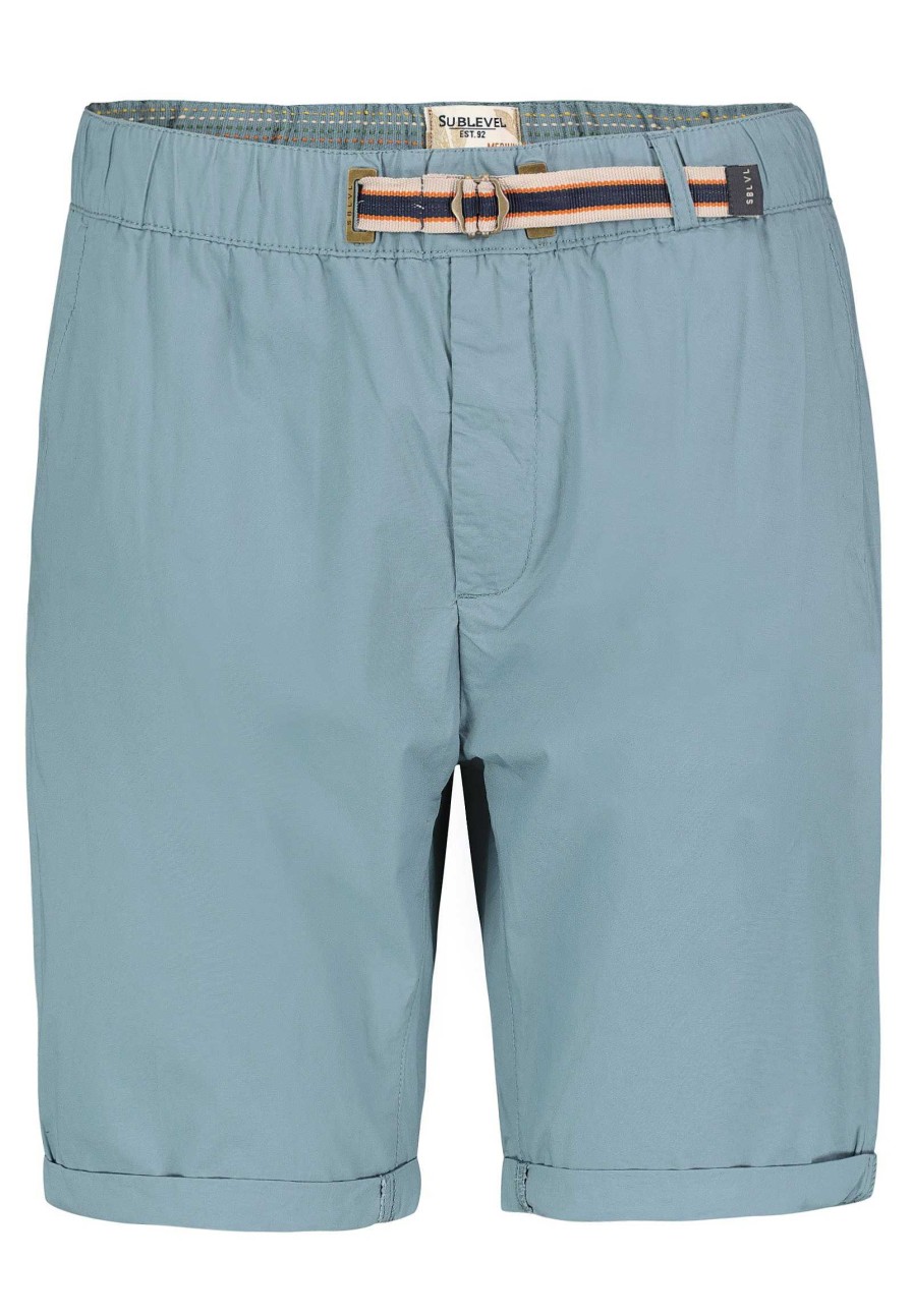 Men SUBLEVEL Shorts | Short Chinos With Belt Light Blue