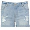 Women SUBLEVEL Shorts | Denim Shorts Destroyed Light Blue