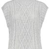 Women SUBLEVEL Pullover | Knitted Sweater Vest Light Grey