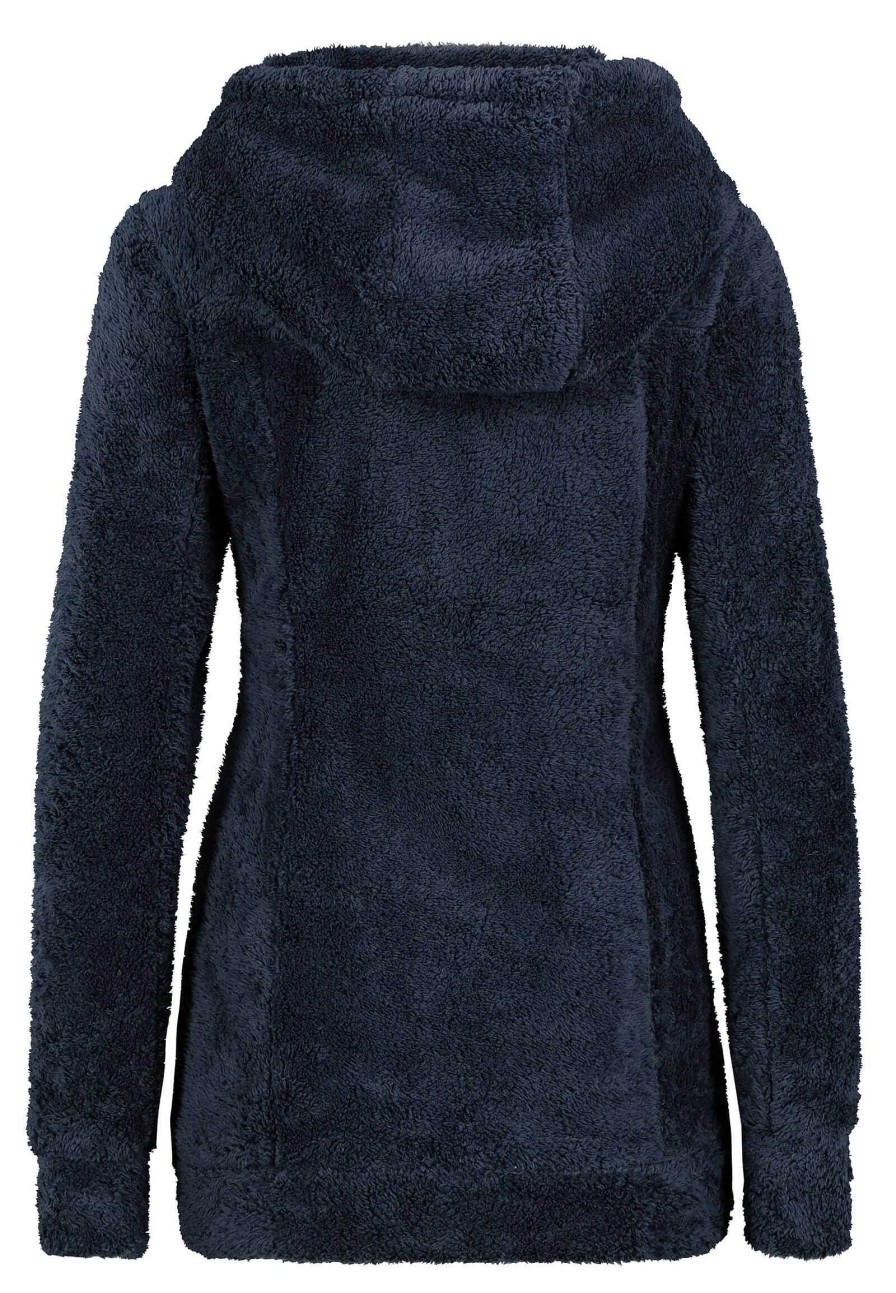 Women SUBLEVEL Popular | Fluffy Fleece Coat Dark Blue