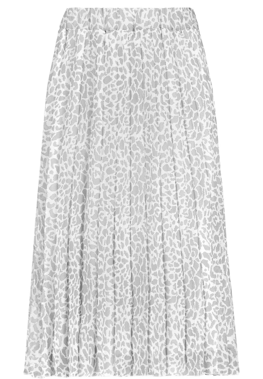 Women SUBLEVEL Dresses | Pleated Midi Skirt With Print Middle Grey