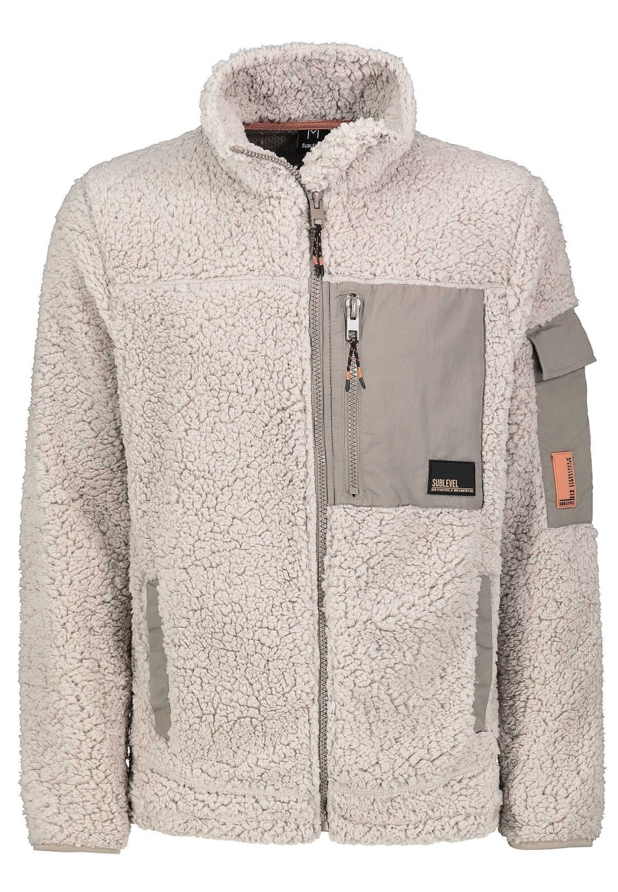 Men SUBLEVEL Jackets | Outdoor Fleece Jacket Light Beige