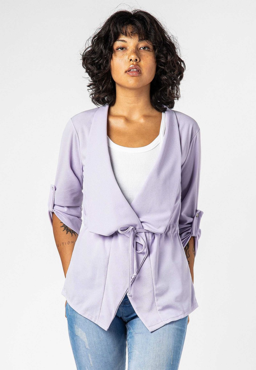 Women SUBLEVEL Popular | Tie Blazer Light Purple