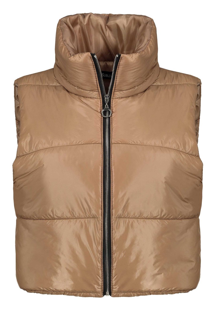 Women SUBLEVEL Jackets | Short Quilted Vest Light Brown