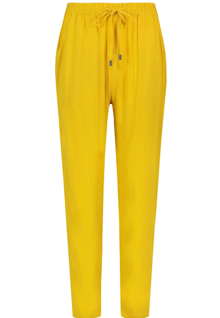 Women SUBLEVEL Pants | Viscose Trousers With Elastic Waistband Yellow