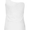 Women SUBLEVEL Shirts | One Shoulder Top White