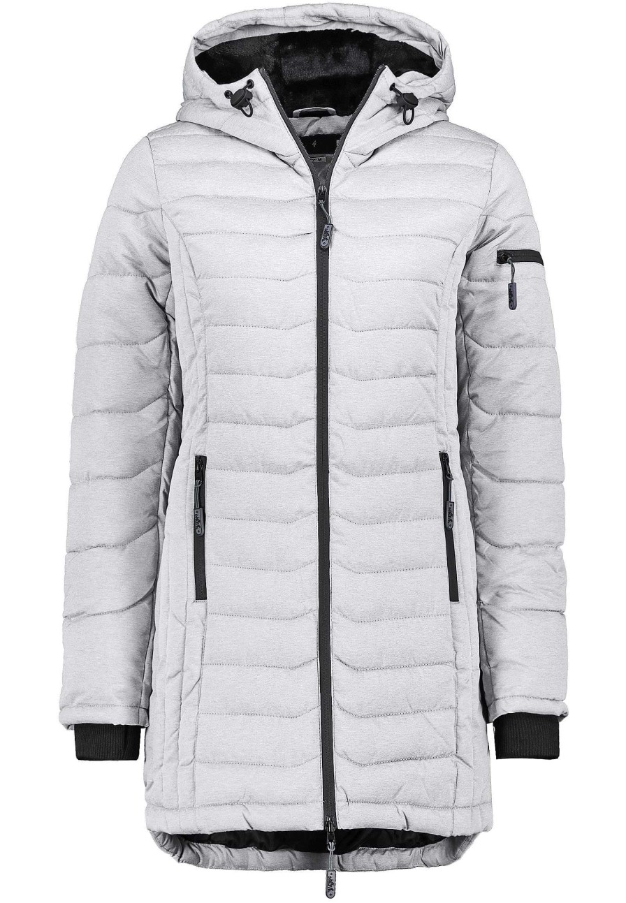 Women SUBLEVEL Popular | Winter Quilted Coat With Hood Light Grey