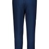 Women SUBLEVEL Pants | Lightweight Fabric Trousers With A Tie Belt Dark Blue