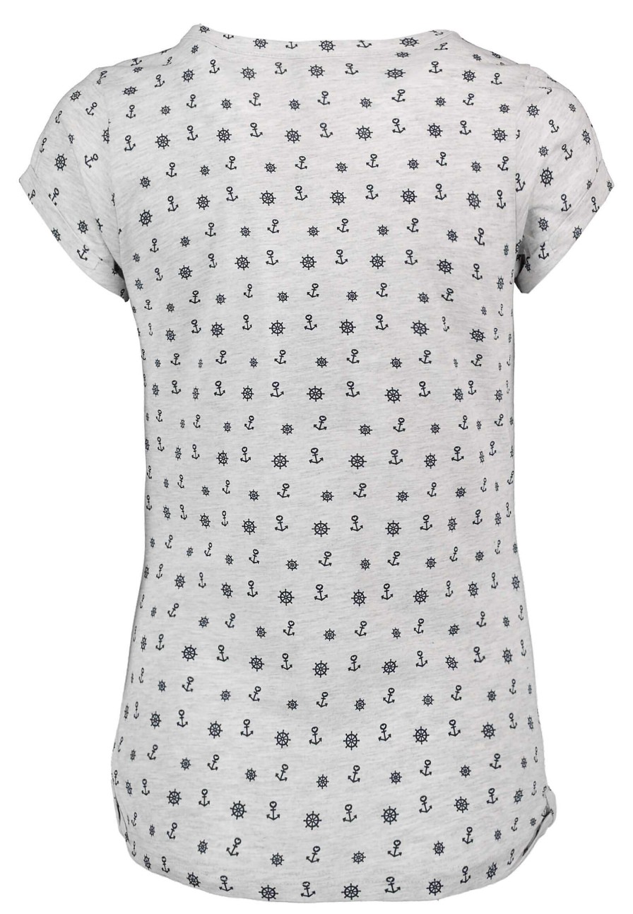 Women SUBLEVEL Shirts | T-Shirt Minimal Anchor Print Grey