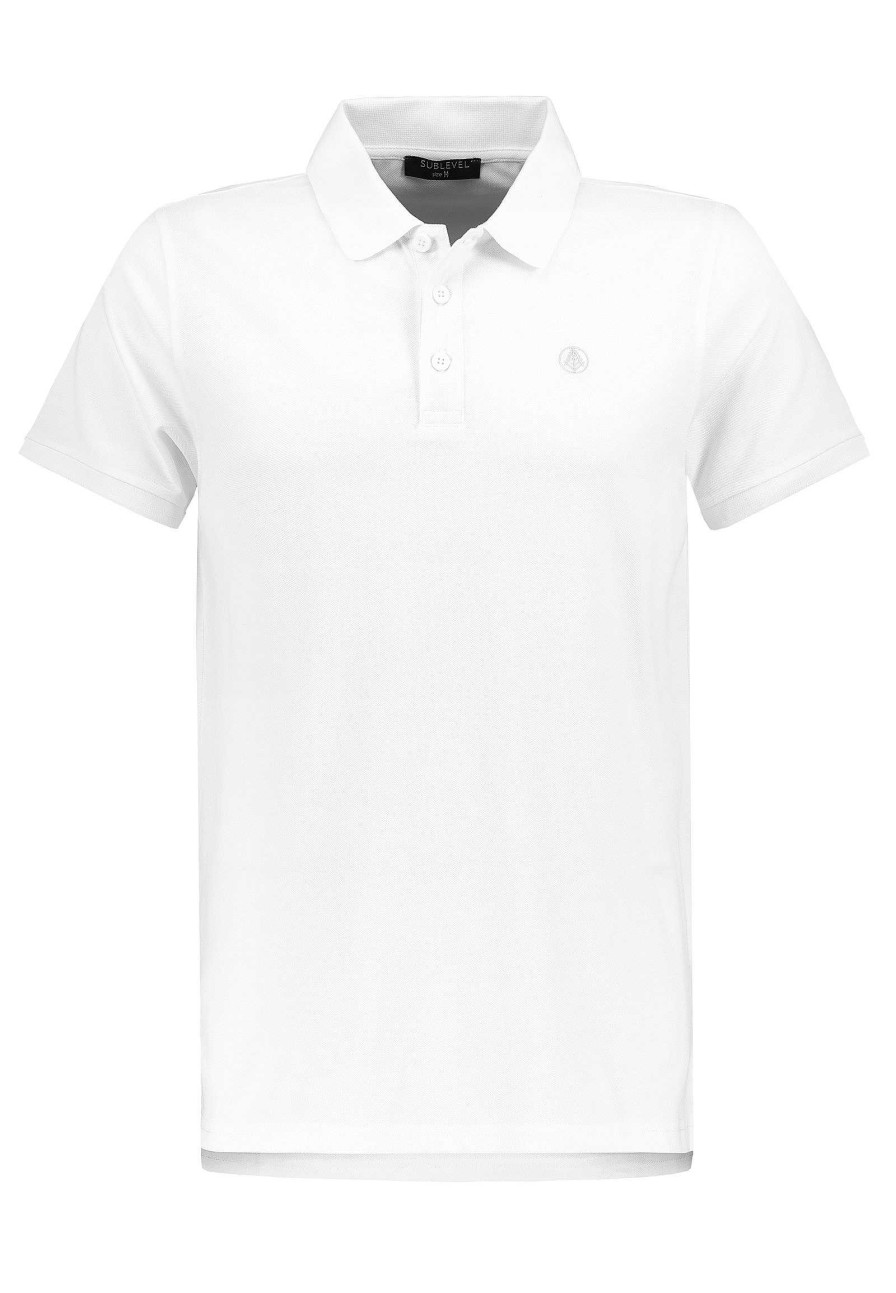 Men SUBLEVEL Shirts | Polo Shirt With Embroidery White