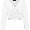 Women SUBLEVEL Popular | Muslin Blouse Cropped White