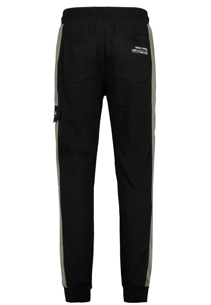 Men SUBLEVEL Pants | Sweatpants With Contrasting Inserts Black