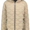 Women SUBLEVEL Popular | Women'S Quilted Jacket With Special Quilted Patterns Light Beige