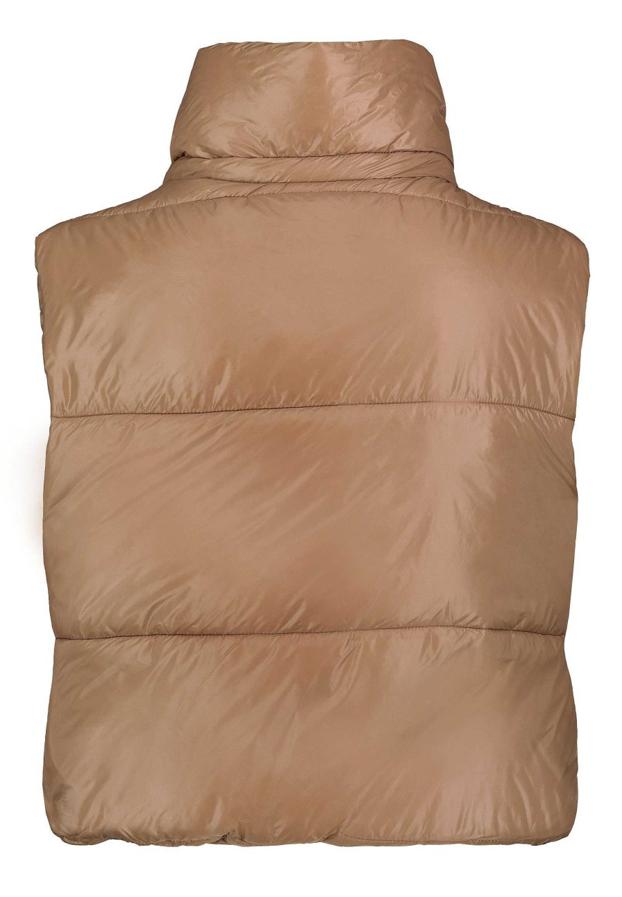 Women SUBLEVEL Jackets | Short Quilted Vest Light Brown